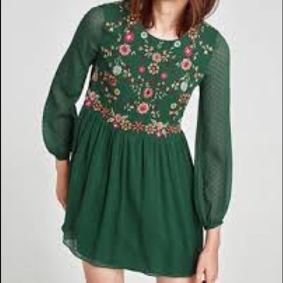 NWT Zara Embroidered Dress - Picture 6 of 8